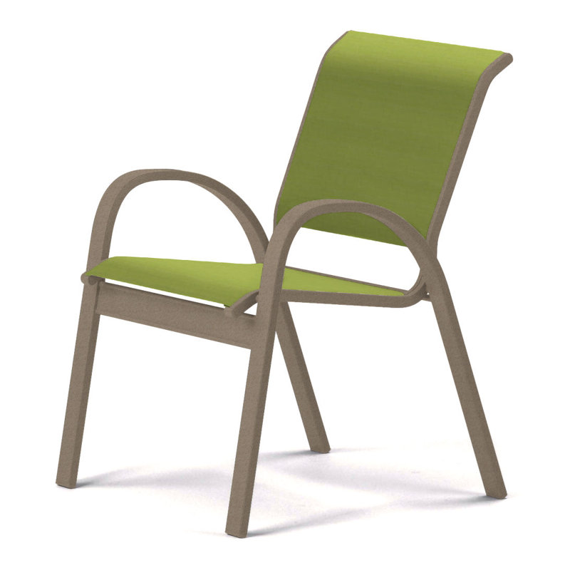 Chaise de patio empilable Hiraku, Lime 38D Sunbrella®, Désert texturé
