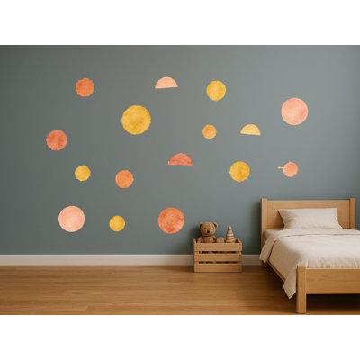 Boho Sun Wall Decals, Set of 16 Peel and Stick Nursery Wall Stickers, Satin Finish Removable Kids Room Wall Art, 20"W x 20"H (50 x 50 cm)