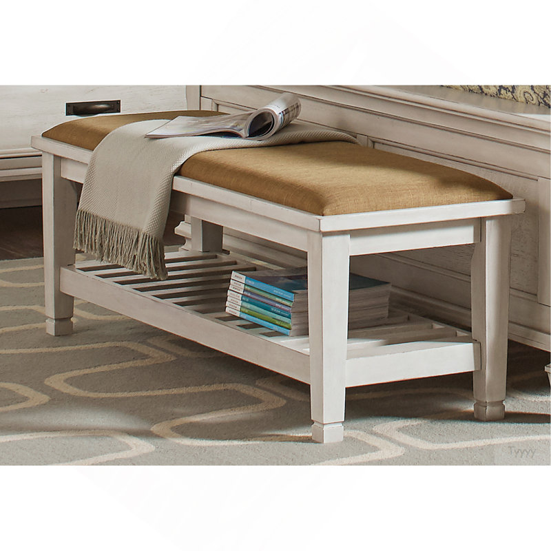 Antique White Bench
