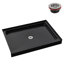 Base de douche 48 po x 32 po en alcôve en acrylique noir brillant avec bonde centrale, bonde incluse-114639171