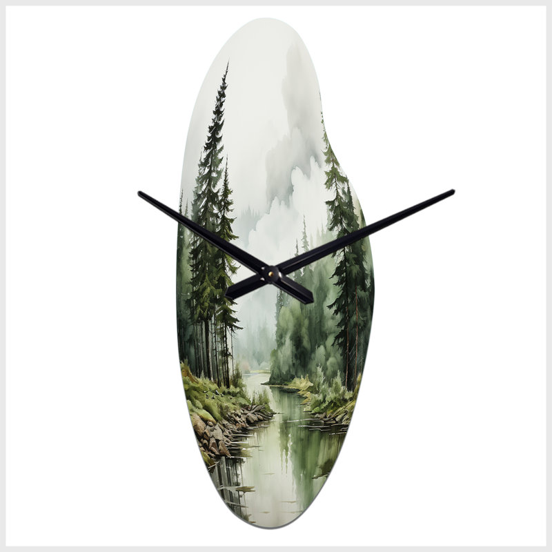 Horloge murale asymétrique en métal avec pin, Médium