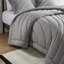 Édredon 3 pièces double / grand gris, rembourrage 350 g / m², - Textile, lavable à la machine, livré avec et 2 taies décoratives, avec