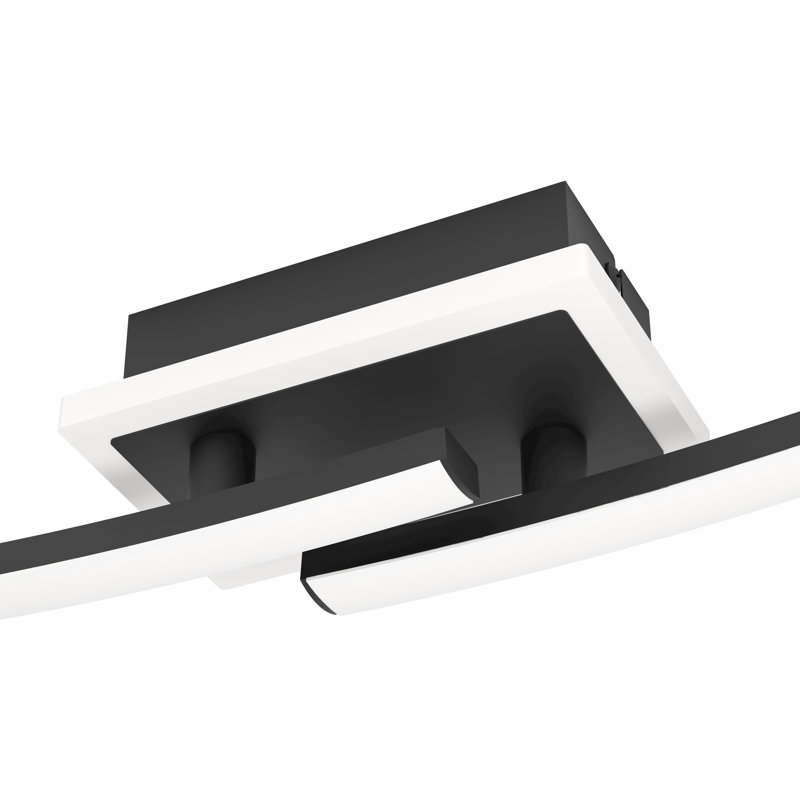 Macalester Plastic LED Semi Flush Mount, Matte Black