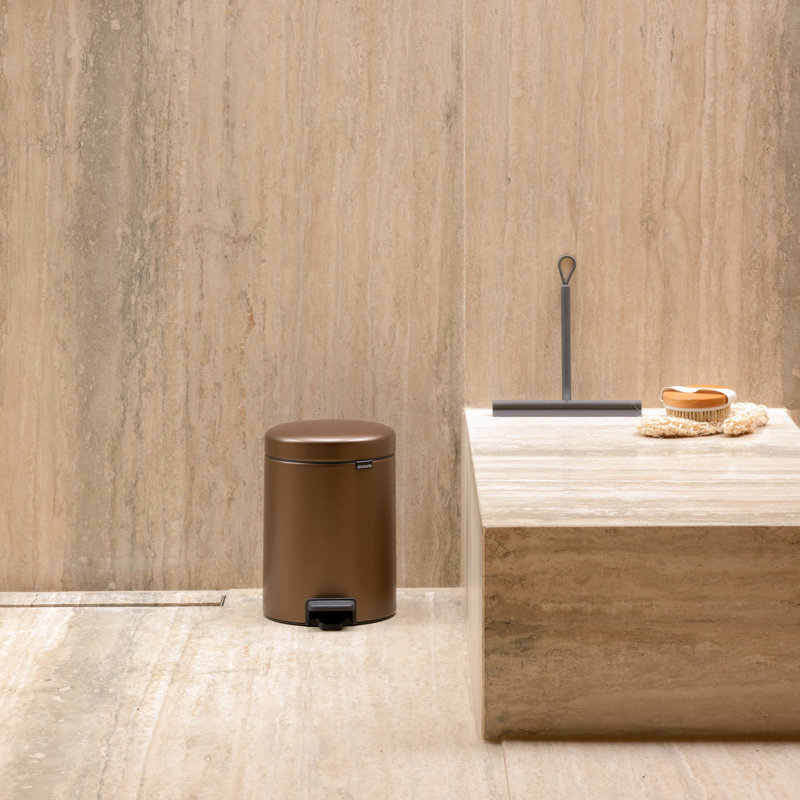 Brabantia NewIcon Soft Closing Pedal Bin, 5 L, Warm Bronze