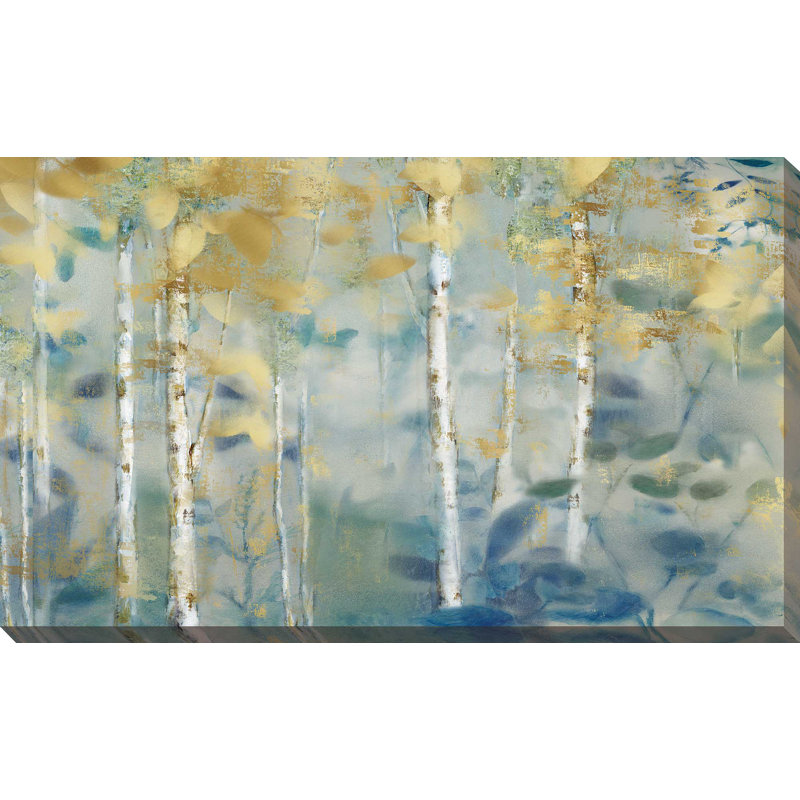 «Gilded Forest II», reproduction de peinture acrylique, H 18 po x l 30 po x P 1 po, Toile tendue