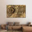 «Brass Compass on World Map» - reproduction d'art sur toile tendue-178064470