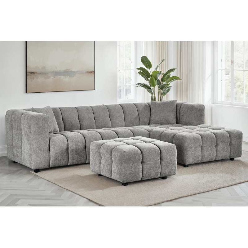 5 Seater Corner Sofa , Right Hand Facing, Grey