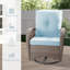 Ensemble de conversation en osier pour l'extérieur 6 pièces - 4 chaises pivotantes et 2 tables d'appoint avec coussins en tissu doux-360156757