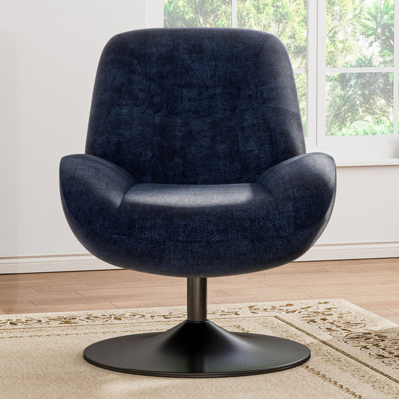 Upholstered Swivel Accent Chair, Blue