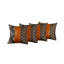 Ensemble de 4 housses de coussin lombaires en similicuir noir et blanc