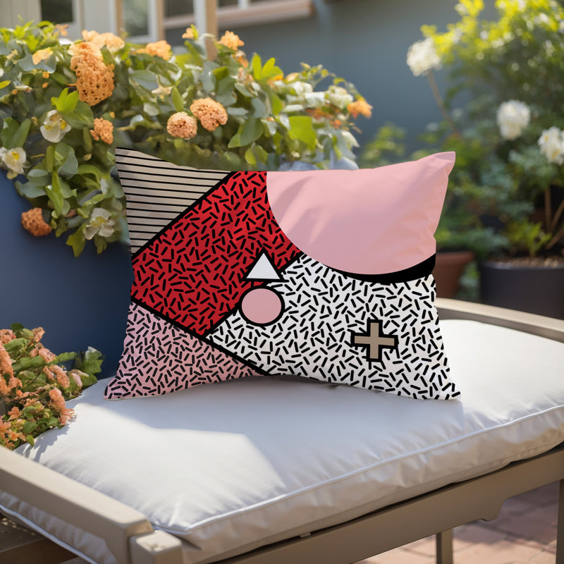 Coussin lombaire réversible intérieur / extérieur Zestra, Rectangle H 18 po x l 25 po, Rouge