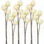 3 Piece Palm Artichoke On Twig Stem   Set of 6   23.5"   Bleached