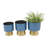 Badiu 3 Piece Metal Indoor Outdoor Planter with Gold Base Set-1192210500