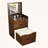 3-in-1 Vanity Desk with Flip-Top Mirror and Glass Desktop
