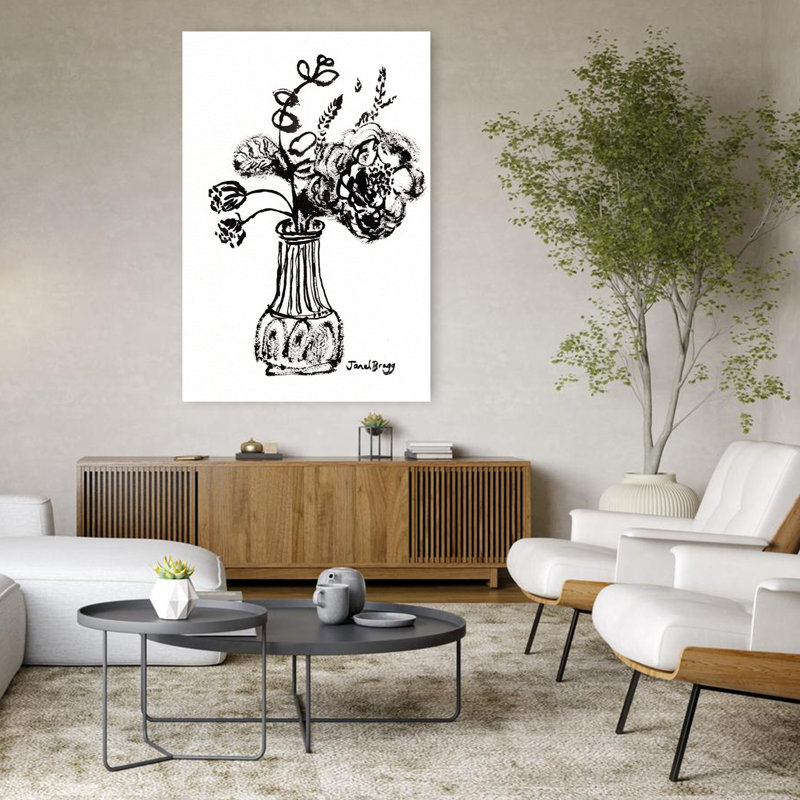 Art contemporain fleur contemporaine, H 48 po x l 32 po