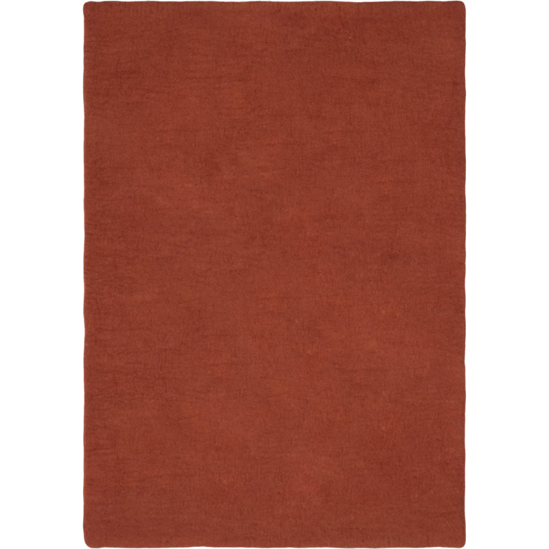 Solid Colour Wool Hand Woven Area Rug, Rectangular 90 x 130cm