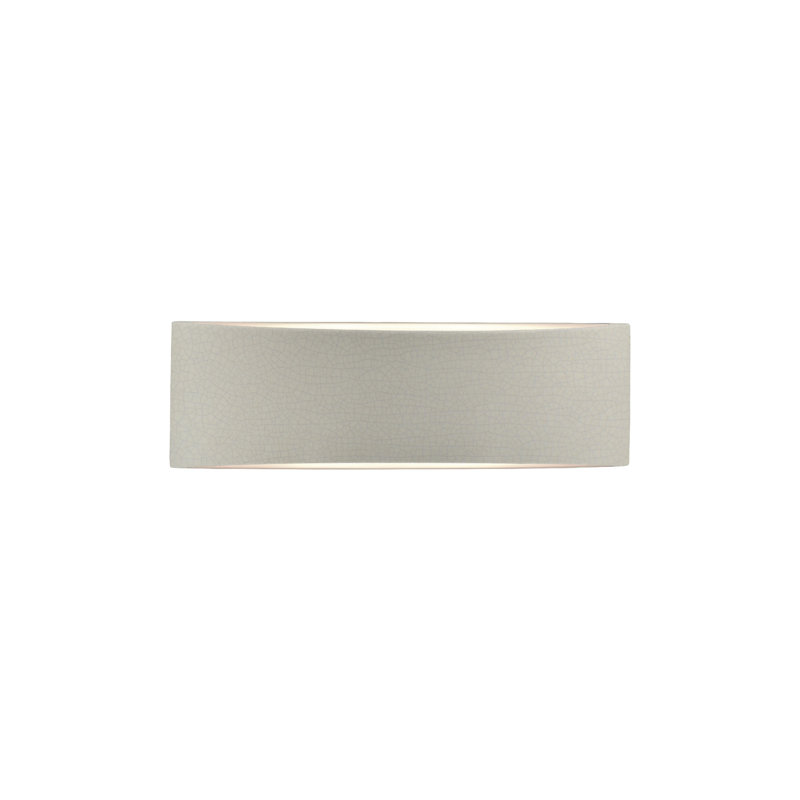 Applique murale en céramique Beda, Incandescent, H 5 po x l 16 po x P 4 po, Blanc craquelé