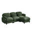 Canapé d'angle modulaire 3 places à effet nuage, chenille verte, pouf-1177633472-1177633487