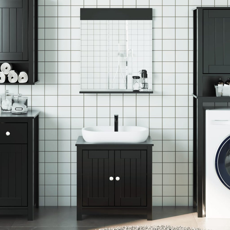 Allondra Vanity & Mirror Set, Black