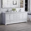 Meuble-lavabo avec cadre en bois massif 80 po et comptoir en marbre-107388139