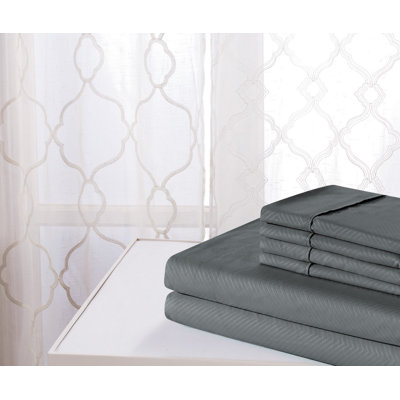 Bamboo Luxury Chevron Embossed 4-Piece Sheet Set