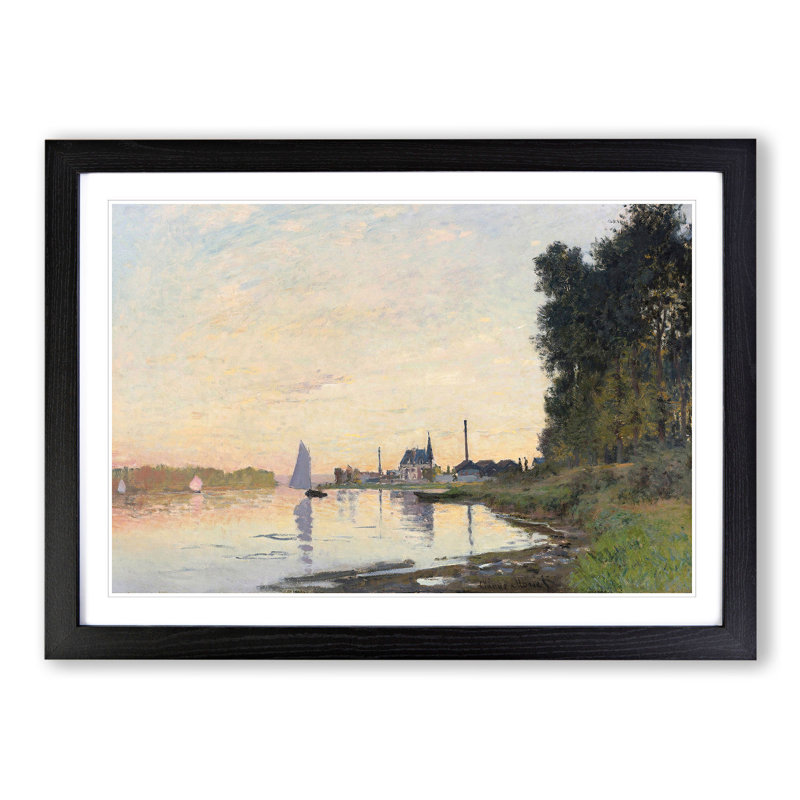 The Shore at Dusk by Claude Monet - Framed Print, 36cm H x 48cm W x 2cm D, Black Framed