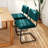 Aveon 19.6" H Mid-Century Modern Tufted Channel Velvet Dining Chairs with Steel Frame-120640914