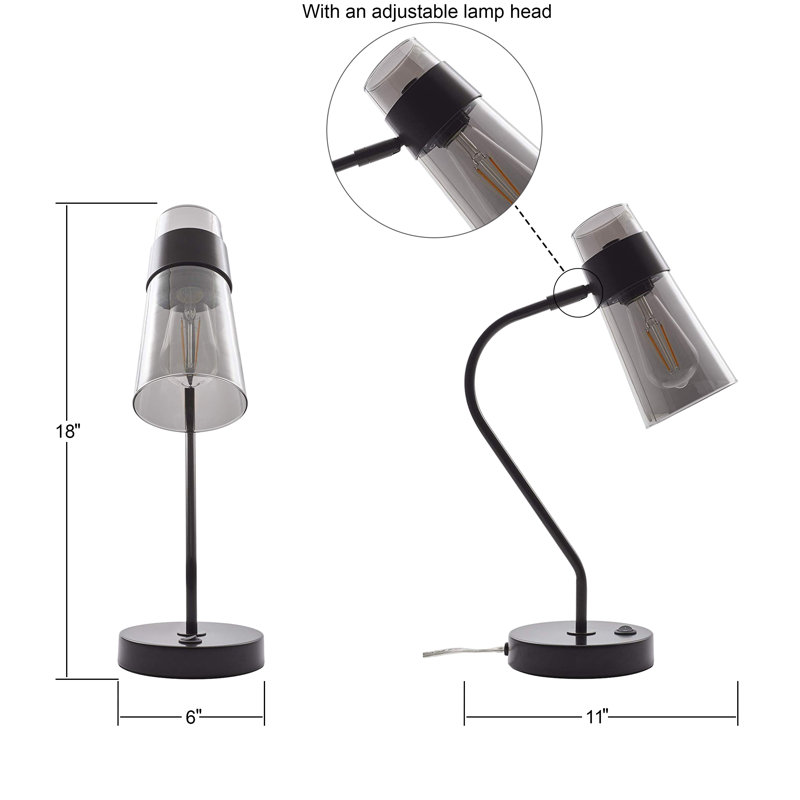 Lampe de table arquée 18 po Jamarion, Bronze foncé