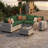 5-Person Outdoor Sectional Sofa Set With All-Weather HDPE Rattan, Cushions, And Wide Armrests-1007000672