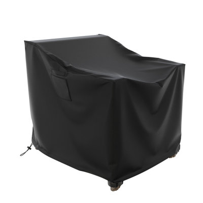 Weatherproof Patio Chair Cover with Breathable, Durable Water-Resistant PVC Protection, Adjustable Elastic Hem, Click-Close Straps and Air Holes