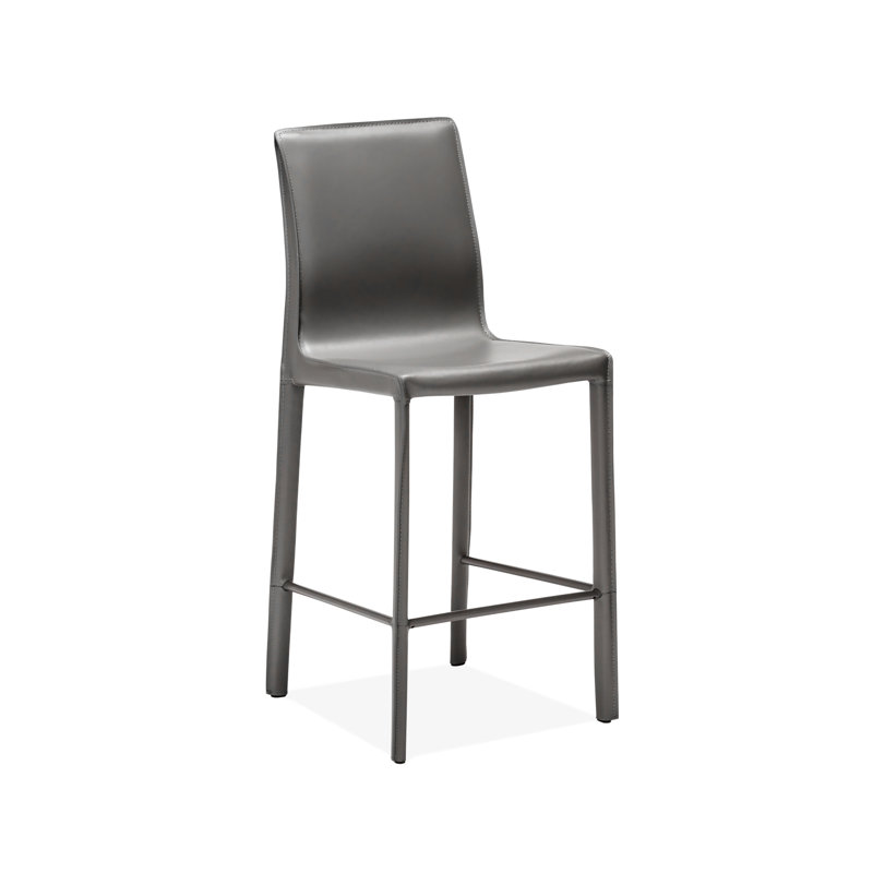 Jada Upholstered Stool with Metal Frame, Gray, Counter Stool (26" Seat Height)