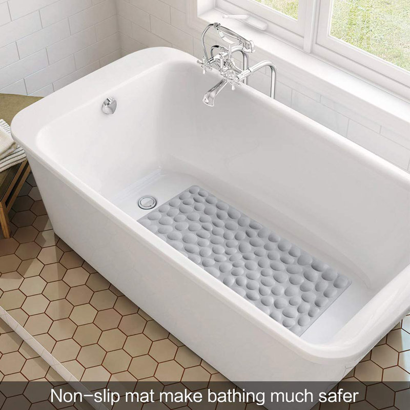 Tapis de bain antidérapant en caoutchouc souple pour salle de bain