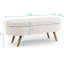 Banc de rangement repose-pieds ovale, pieds en bois d'hévéa, beige (43,5 po x 16 po x 16 po)-621831677