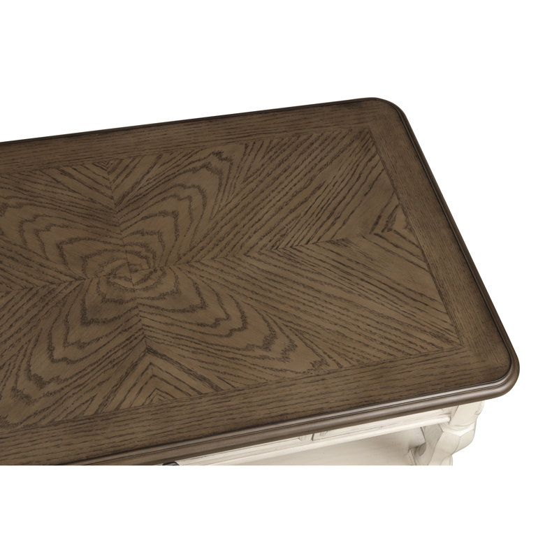 Table de chevet antique blanche et brune - avec tiroir de rangement et tablette, conception classique en construction, tablette incluse,