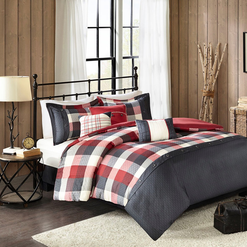 Housse de couette 6 pièces à chevrons aux imprimés attrayants pour un style chalet très riche et audacieux