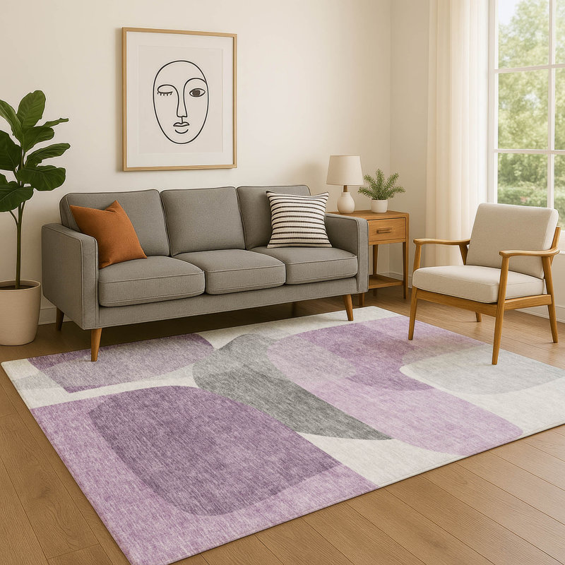 Tapis de qualité supérieure lavable à la machine Mayfield AMF2121, Mauve, 10 pi x 14 pi