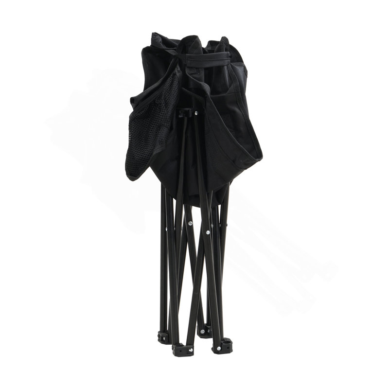 2 chaises de camping d'extérieur pliables / portatives, sac de transport, Noir