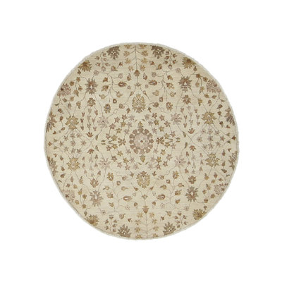 Davey Hand Knotted 5x5 Ivory Round