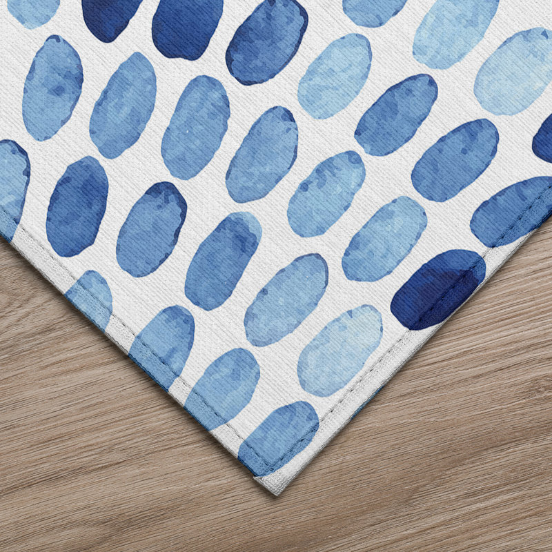 Tapis intérieur / extérieur en polyester tissé à la machine Deloni, Rectangle 5 pi x 7 pi 6 po