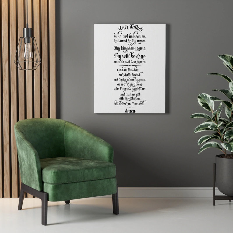Our Father Christian Wall Art Print Ready to Hang, 16" H x 12" W