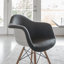 Chaise Daw - Rembourrée en fibre de verre, cachemire et granit gris foncé