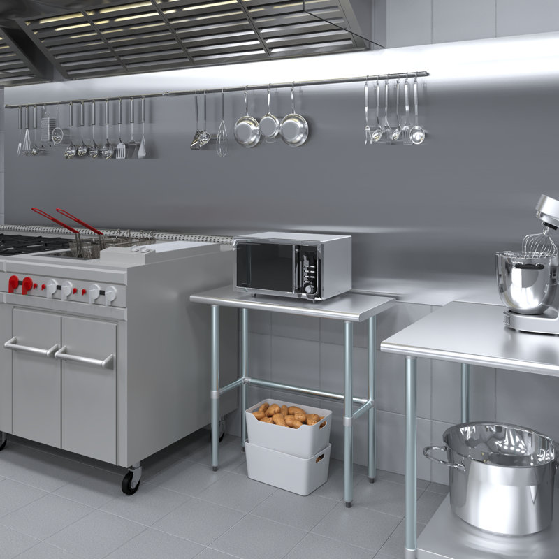 36" Stainless Steel Work Table with Galvanized Legs
