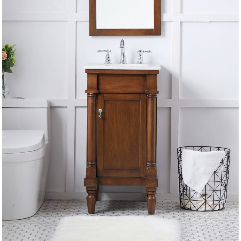 Ensemble de meuble-lavabo simple 18 po Lexington, Noyer, Blanc ivoire