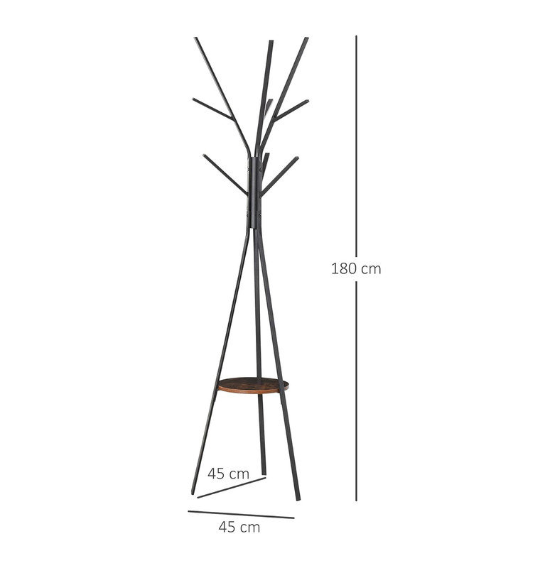 Burrak Freestanding 9 - Hook Coat Rack