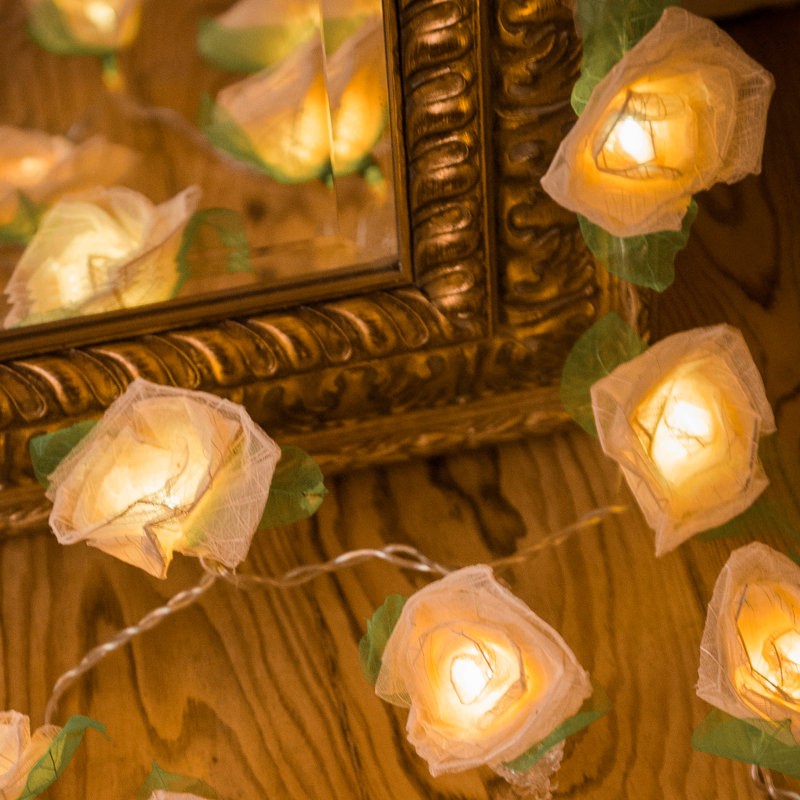 Dov LED Natural Leaf Rose String Light, 20 Lamps - 5 Metre Long