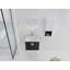 Meuble-lavabo mural 24 po avec lavabo en céramique et armoire latérale, portes à fermeture en douceur