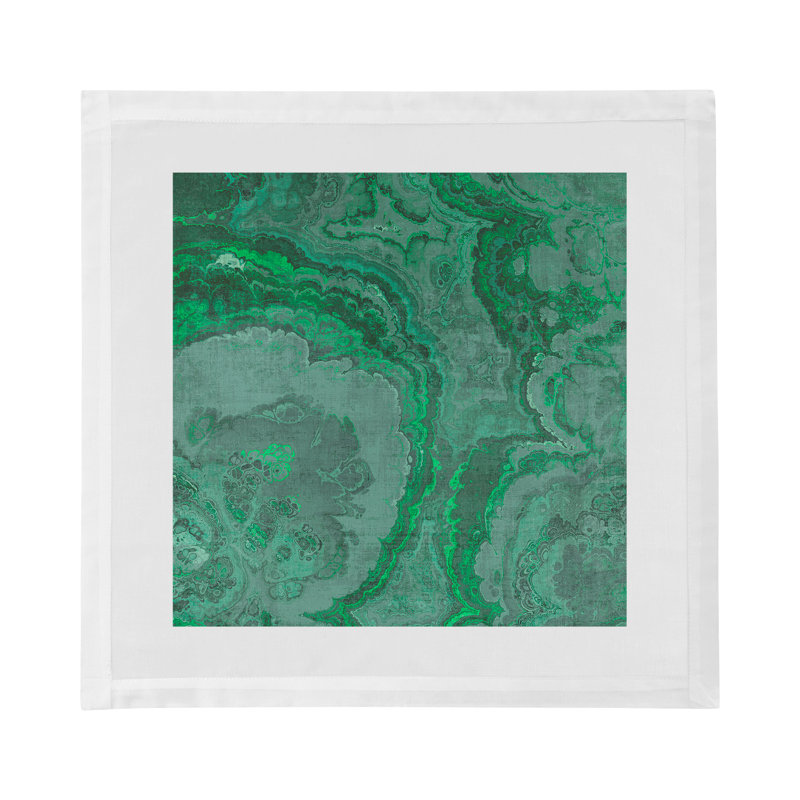 Agate Hemstitch 22" Linen/Cotton Napkin, Malachite
