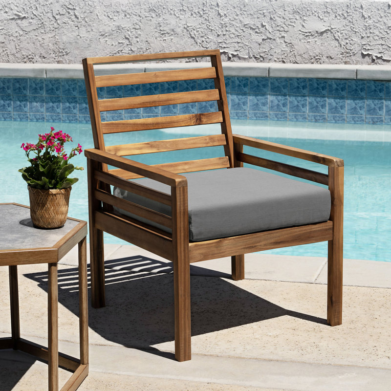 Meridian Outdoor Square Dining Seat Cushion, Heathered Gray