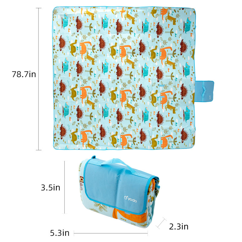 Tapis de plage imperméable pliable de 78 po avec poignée pour pique-nique 78 po