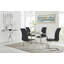 Cosmic Luxury Glass and Chrome Dining Table Set with 4Modern Faux Leather Dining Chairs-1635391948